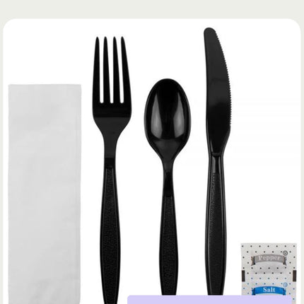 6 pc Heavy Weight Cutlery Black – (250/case)