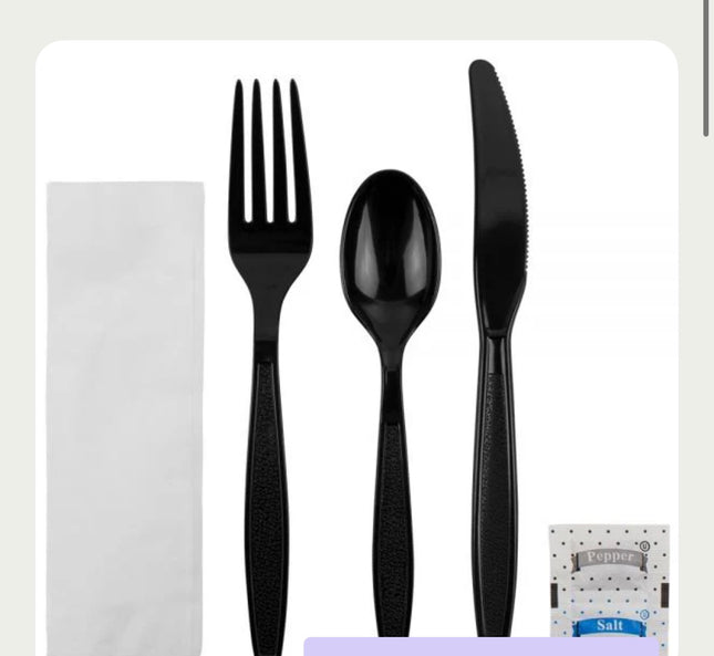 6 pc Heavy Weight Cutlery Black – (250/case)