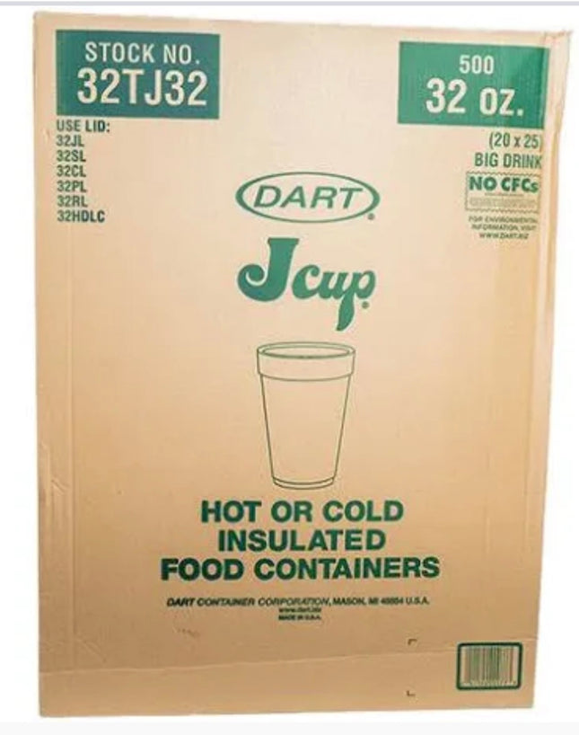 32 oz Dart Foam 32TJ32 Cup - Dart (500/case