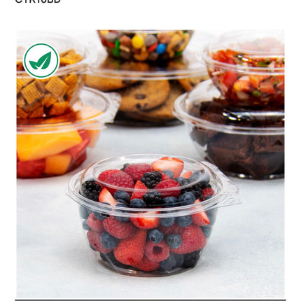 16 oz PET Bowl w/ Dome Lid - Clear 240/case