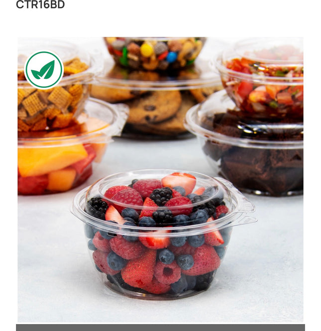 16 oz PET Bowl w/ Dome Lid - Clear 240/case