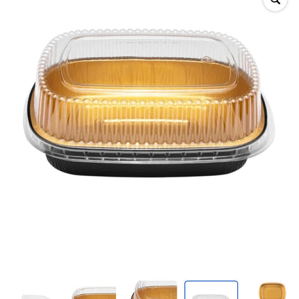Karat 24 oz Gold Gourmet To Go Small Entree Container with Dome Lid - 100 per case.