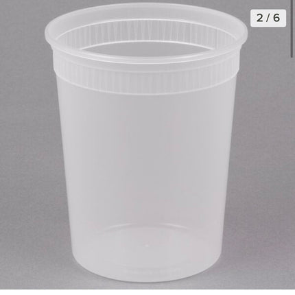 32 oz Plastic Injection Molded Deli Container & Lid - Karat (240/case)
