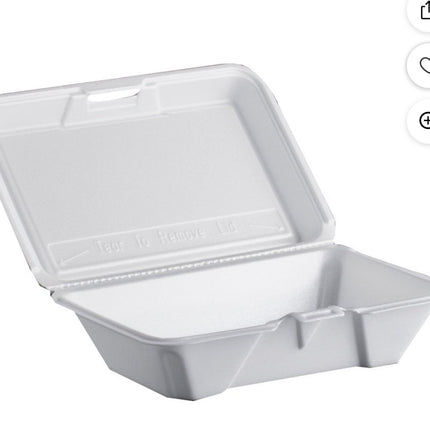 Darnel M-205 White Hoagie 1 Compartment Food Container, 9.25 X 6.75 X 2.75 - 200/ Case
