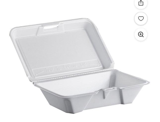Darnel M-205 White Hoagie 1 Compartment Food Container, 9.25 X 6.75 X 2.75 - 200/ Case