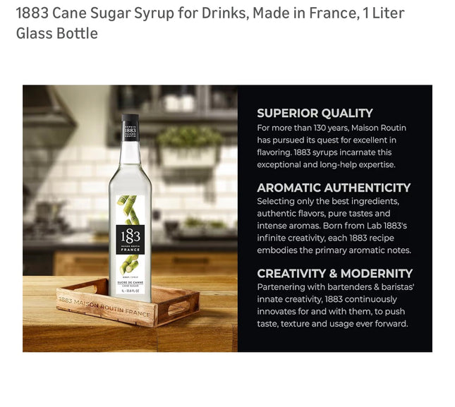 1883 Maison Routin French Syrup - Pure Cane Sugar