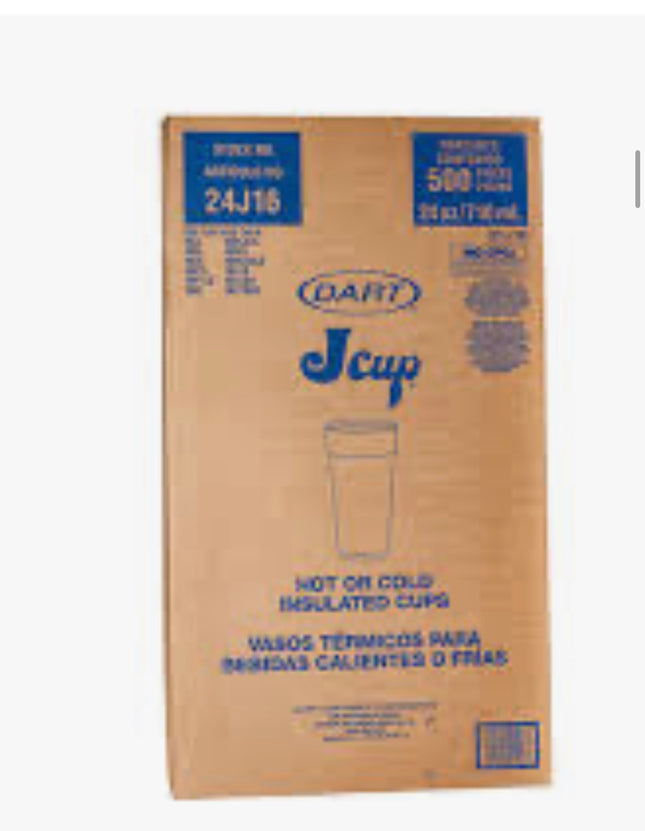 Dart 24J16 24 oz. Cup Insulated White Foam Cup 500/cs