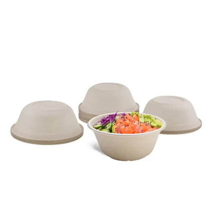 40 oz Bagasse Round Bowl Natural - Karat (300/case)