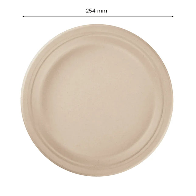 Karat - KE-BPR10-1C - 10" Bagasse Plate 1 Comp - 500/cs
