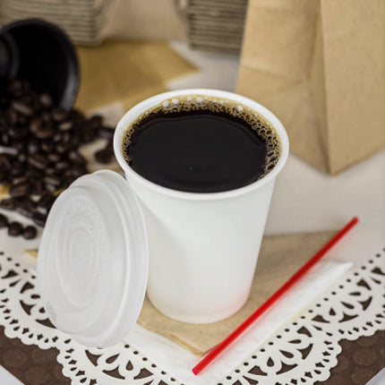 8 oz Eco-Friendly Paper Hot Cups (80mm), C-K508W White - 1,000/cs