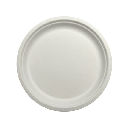 6" Bagasse Round Plate - Zume (1000/case)