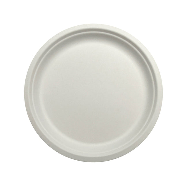 6" Bagasse Round Plate - Zume (1000/case)