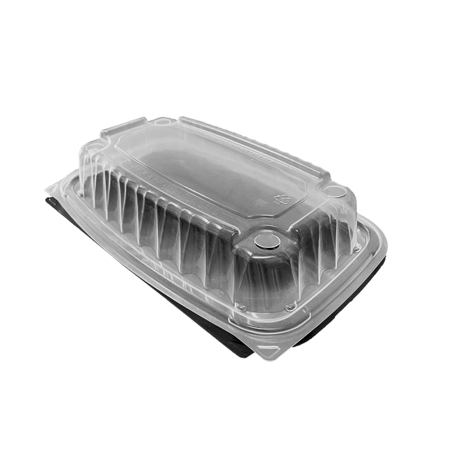 Ecopax - PVS205-BK - 9" x 6" - Clear Top 1 Com Microwavable - PP Container - 280/case