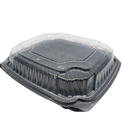 Ecopax  8x8 black bottom Clr lid 270/cs