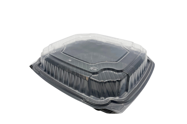 PVS881-BK
8.5 x 8.x 3 - 1-compartment, Black Base Clear Top, PP, Hinge Container, /270 Case .