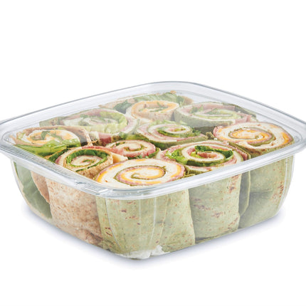 Fresh ‘n Clear® Tamper-Evident Salad Bowl Large 32oz Flat Lid - 160/case