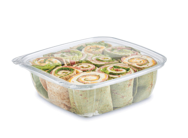 Fresh ‘n Clear® Tamper-Evident Salad Bowl Large 32oz Flat Lid - 160/case