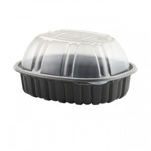 Large Vented Chicken Roaster Combo Pack Black Base Clear Lid - Anchor 170/case