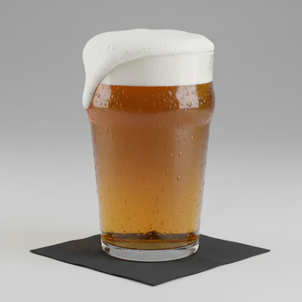 black beverage napkin under beer pint