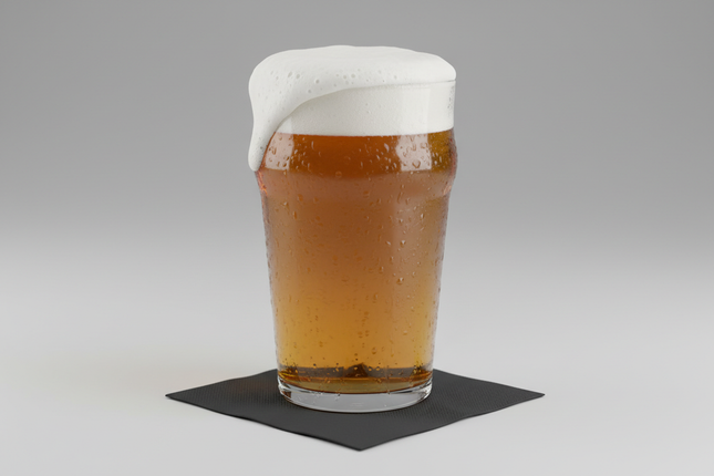 black beverage napkin under beer pint