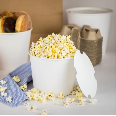 Karat - C-FB170W_Bundle - 170oz Paper Food Buckets with Lids - 150/cs