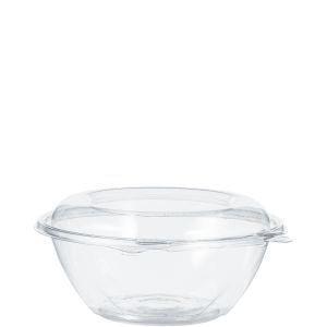 Dart SafeSeal Tamper-Evident Bowls Clear 24 oz w/ Dome Lid 3 / 50 cs