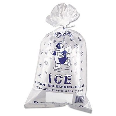 IBS 10# "Penguin" ICE Bag 12x21 1.5mil CLEAR w/twist ties 1000