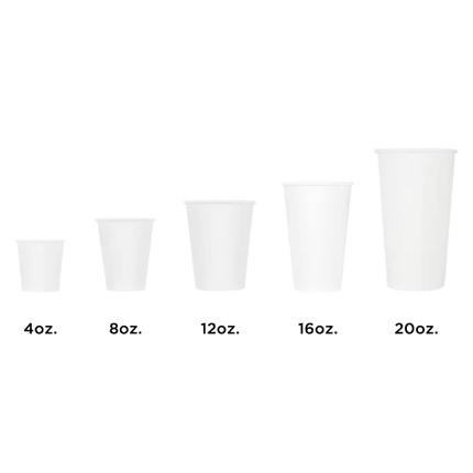 8 oz Eco-Friendly Paper Hot Cups (80mm), C-K508W White - 1,000/cs
