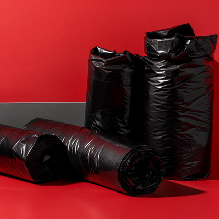 Premium 38x58 Garbage Bags Black Folded - 55 Gallon