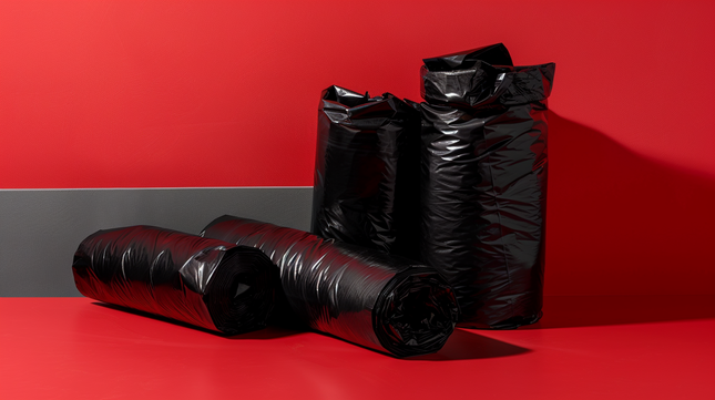 Premium 38x58 Garbage Bags Black Folded - 55 Gallon